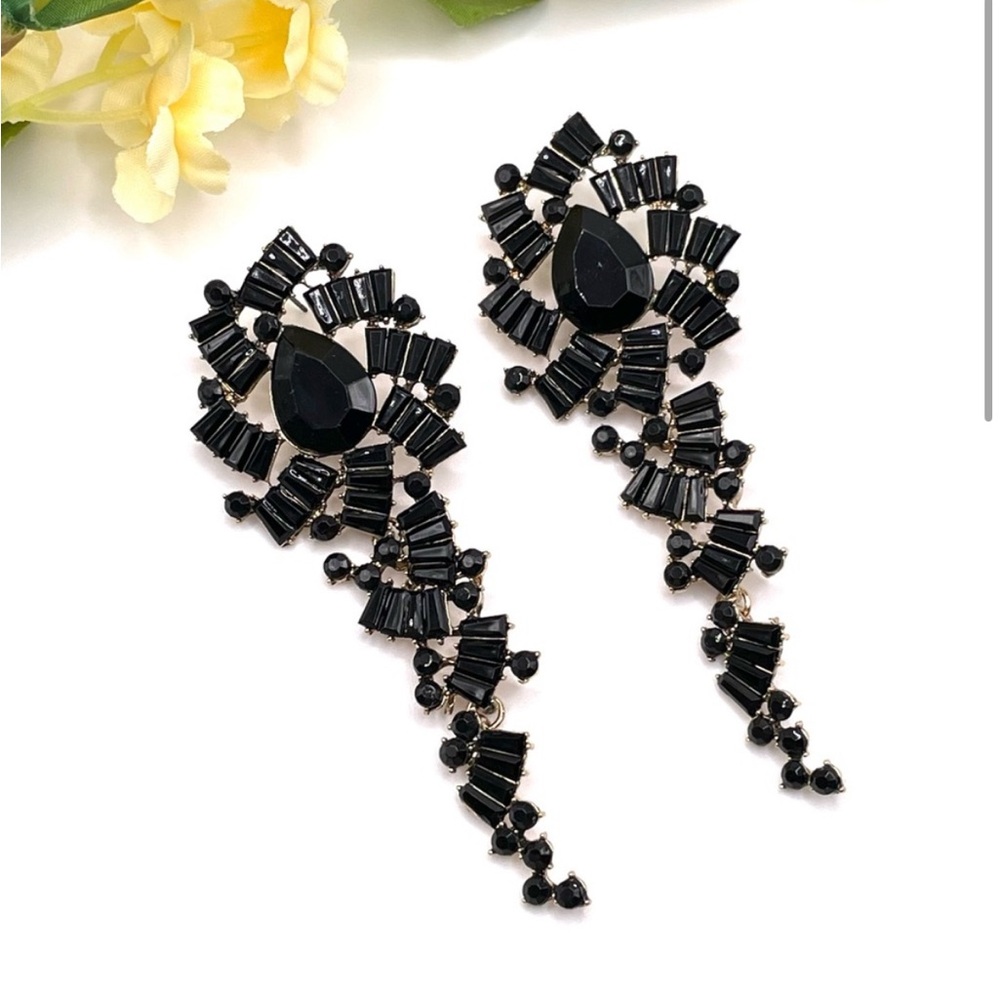 Shashi Black Diamond Crystal Earrings